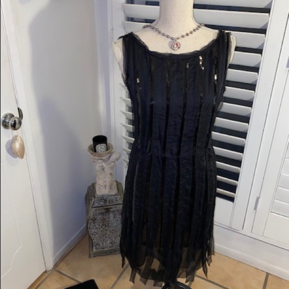 Silk and Sequin black dress